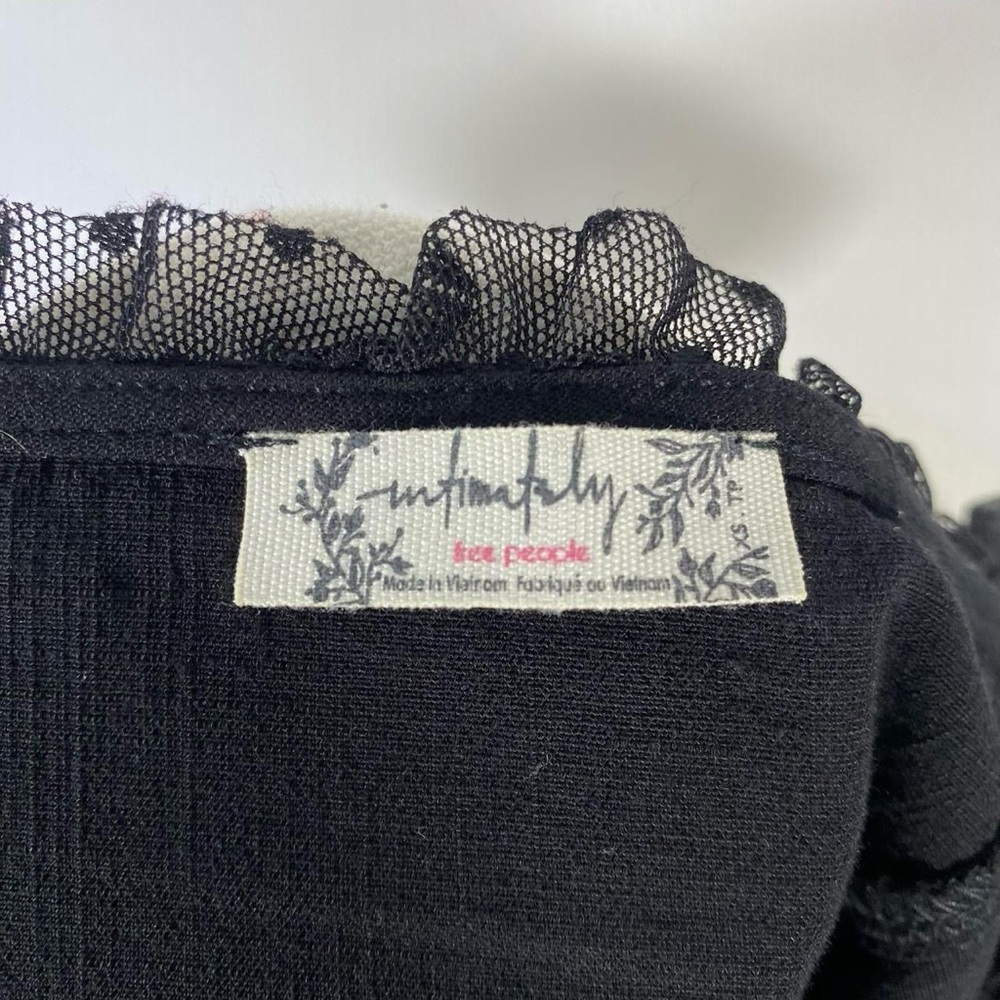 Free People black cami with mesh trim size xs grunge fairy whimsigoth - Picture 6 of 7